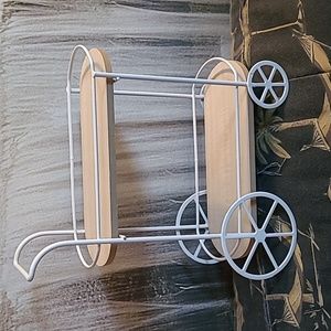 New with tags! Decorative wooden bar plant wagon cart tray stand